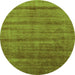 Round Solid Green Modern Rug, urb1480grn