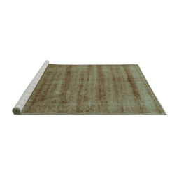 Sideview of Machine Washable Solid Turquoise Modern Area Rugs, wshurb1480turq