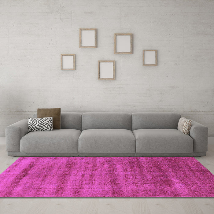 Machine Washable Solid Purple Modern Area Rugs in a Living Room, wshurb1480pur
