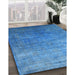 Machine Washable Industrial Modern Blue Rug in a Family Room, wshurb1481