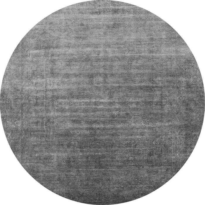 Round Machine Washable Persian Gray Bohemian Rug, wshurb1481gry