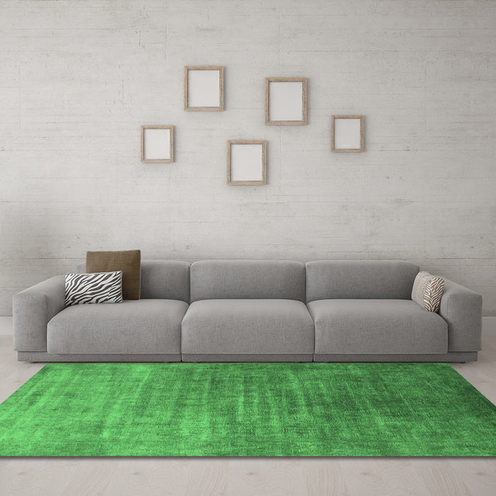 Machine Washable Persian Emerald Green Bohemian Area Rugs in a Living Room,, wshurb1481emgrn
