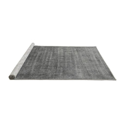 Sideview of Machine Washable Persian Gray Bohemian Rug, wshurb1481gry