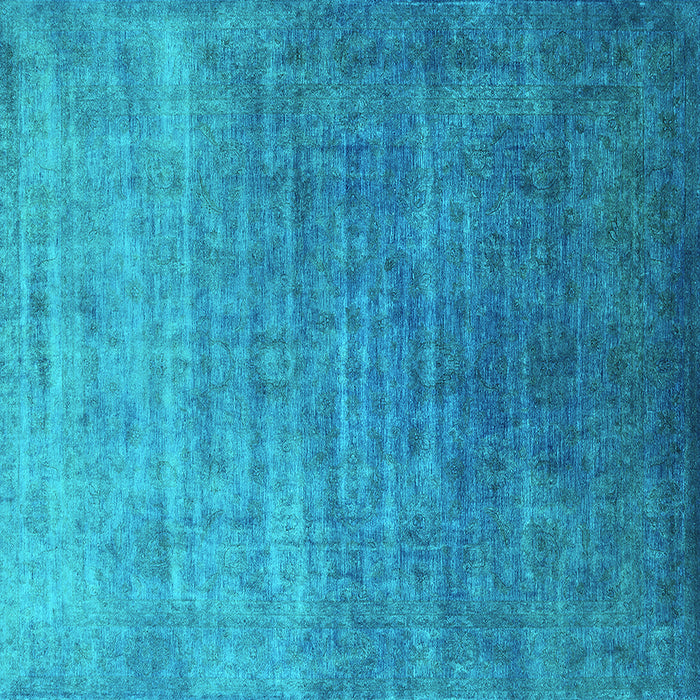 Square Machine Washable Persian Turquoise Bohemian Area Rugs, wshurb1481turq