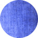 Round Persian Blue Bohemian Rug, urb1481blu