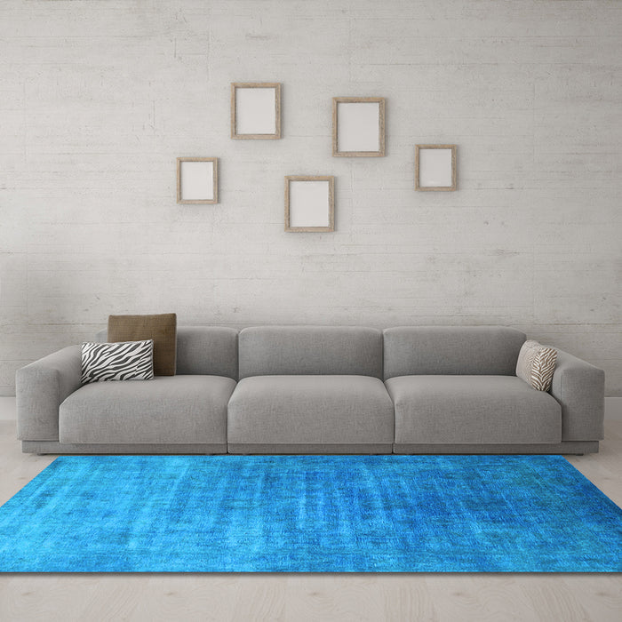 Machine Washable Persian Light Blue Bohemian Rug in a Living Room, wshurb1481lblu