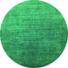 Round Persian Green Bohemian Rug, urb1481grn