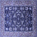 Square Oriental Blue Industrial Rug, urb1482blu