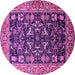 Round Oriental Pink Industrial Rug, urb1482pnk