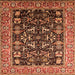 Square Oriental Orange Industrial Rug, urb1482org