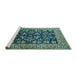 Sideview of Machine Washable Oriental Turquoise Industrial Area Rugs, wshurb1482turq