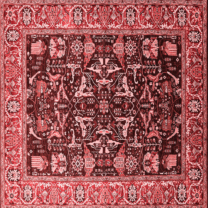 Machine Washable Oriental Red Industrial Rug, wshurb1482red