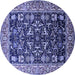 Round Oriental Blue Industrial Rug, urb1482blu