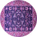 Round Oriental Purple Industrial Rug, urb1482pur