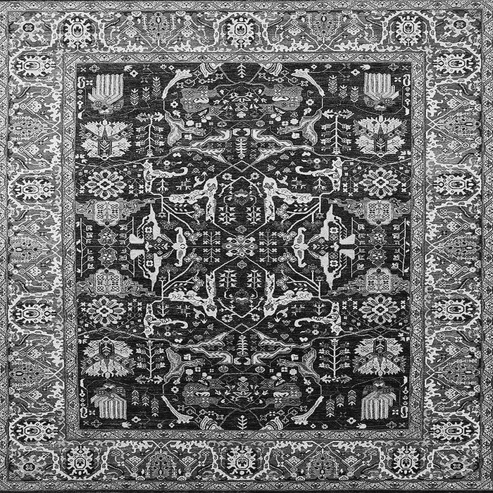 Square Machine Washable Oriental Gray Industrial Rug, wshurb1482gry
