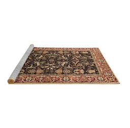 Sideview of Machine Washable Oriental Brown Industrial Rug, wshurb1482brn