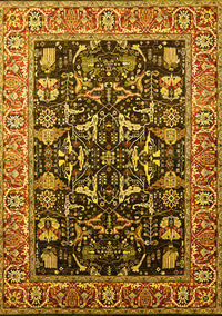 Oriental Yellow Industrial Rug, urb1482yw