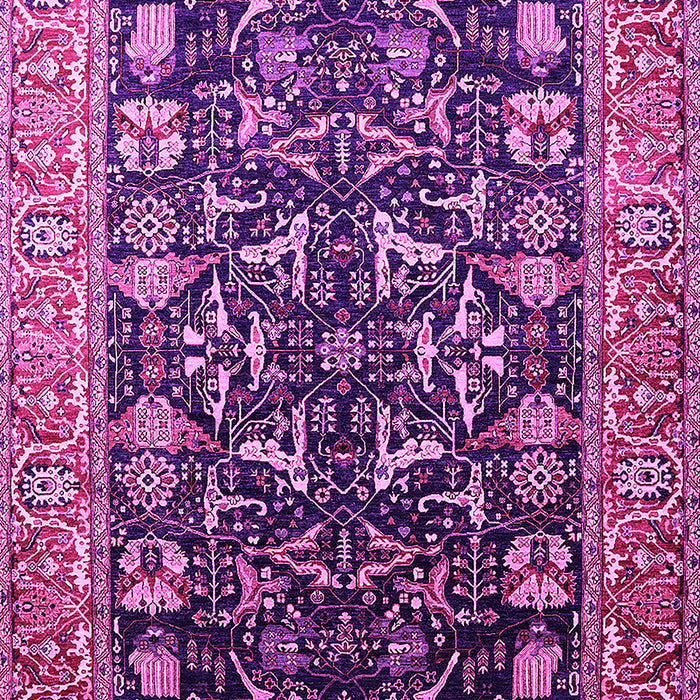 Machine Washable Oriental Pink Industrial Rug, wshurb1482pnk