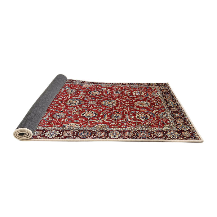 Sideview of Mid-Century Modern Red Oriental Rug, urb1483