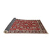 Sideview of Mid-Century Modern Red Oriental Rug, urb1483