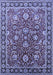 Machine Washable Oriental Blue Traditional Rug, wshurb1483blu