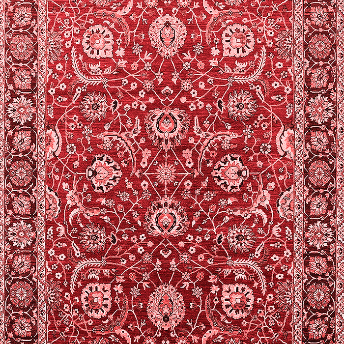 Machine Washable Oriental Red Traditional Rug, wshurb1483red