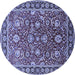 Round Oriental Blue Traditional Rug, urb1483blu