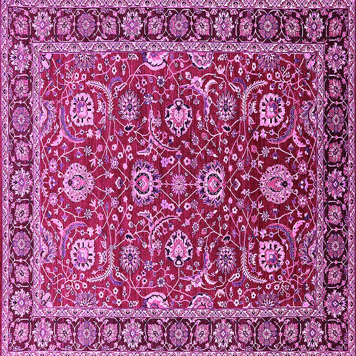 Square Oriental Pink Traditional Rug, urb1483pnk