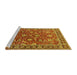 Sideview of Machine Washable Oriental Yellow Traditional Rug, wshurb1483yw