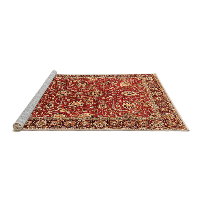 Sideview of Machine Washable Oriental Orange Traditional Area Rugs, wshurb1483org
