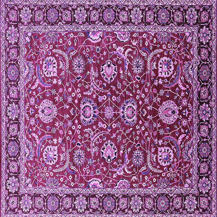 Square Machine Washable Oriental Purple Traditional Area Rugs, wshurb1483pur