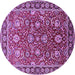 Round Oriental Purple Traditional Rug, urb1483pur