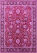 Machine Washable Oriental Pink Traditional Rug, wshurb1483pnk