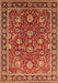 Machine Washable Oriental Orange Traditional Area Rugs, wshurb1483org