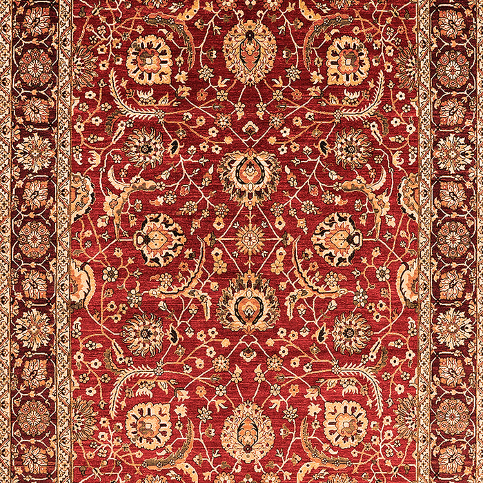 Machine Washable Oriental Orange Traditional Area Rugs, wshurb1483org