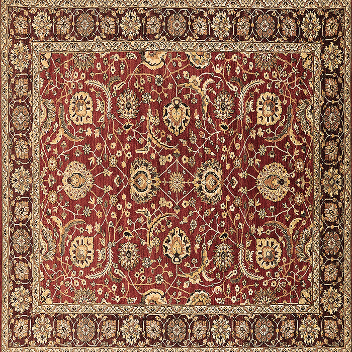 Square Machine Washable Oriental Brown Traditional Rug, wshurb1483brn