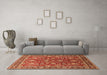 Machine Washable Oriental Orange Traditional Area Rugs in a Living Room, wshurb1483org