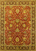 Machine Washable Oriental Yellow Traditional Rug, wshurb1483yw