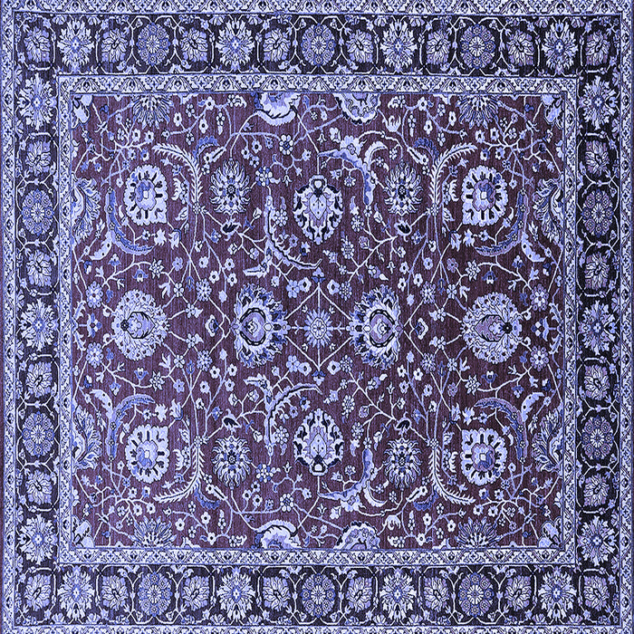 Square Machine Washable Oriental Blue Traditional Rug, wshurb1483blu