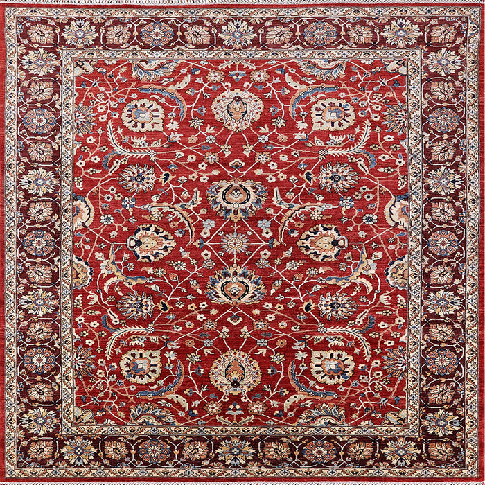 Square Mid-Century Modern Red Oriental Rug, urb1483