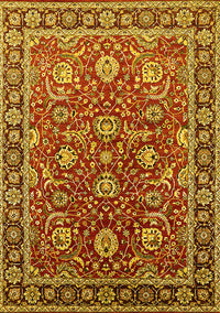 Oriental Yellow Traditional Rug, urb1483yw