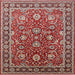 Square Machine Washable Industrial Modern Tomato Red Rug, wshurb1483