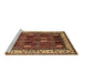 Sideview of Machine Washable Oriental Brown Traditional Rug, wshurb1484brn