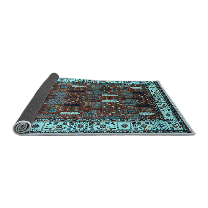 Sideview of Oriental Light Blue Traditional Rug, urb1484lblu