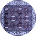 Round Oriental Blue Traditional Rug, urb1484blu