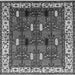 Square Machine Washable Oriental Gray Traditional Rug, wshurb1484gry