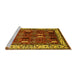 Sideview of Machine Washable Oriental Yellow Traditional Rug, wshurb1484yw