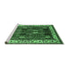 Sideview of Machine Washable Oriental Emerald Green Traditional Area Rugs, wshurb1484emgrn