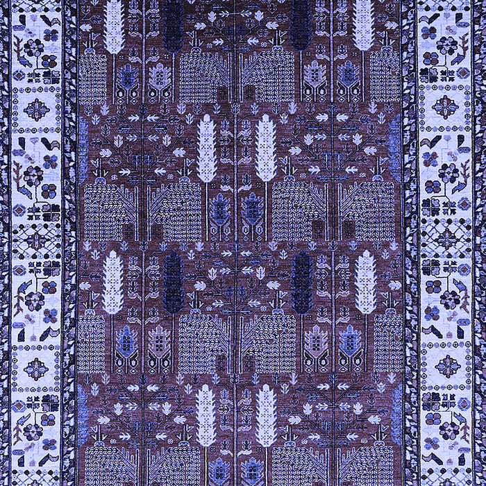 Machine Washable Oriental Blue Traditional Rug, wshurb1484blu