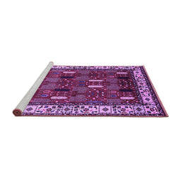Sideview of Machine Washable Oriental Purple Traditional Area Rugs, wshurb1484pur